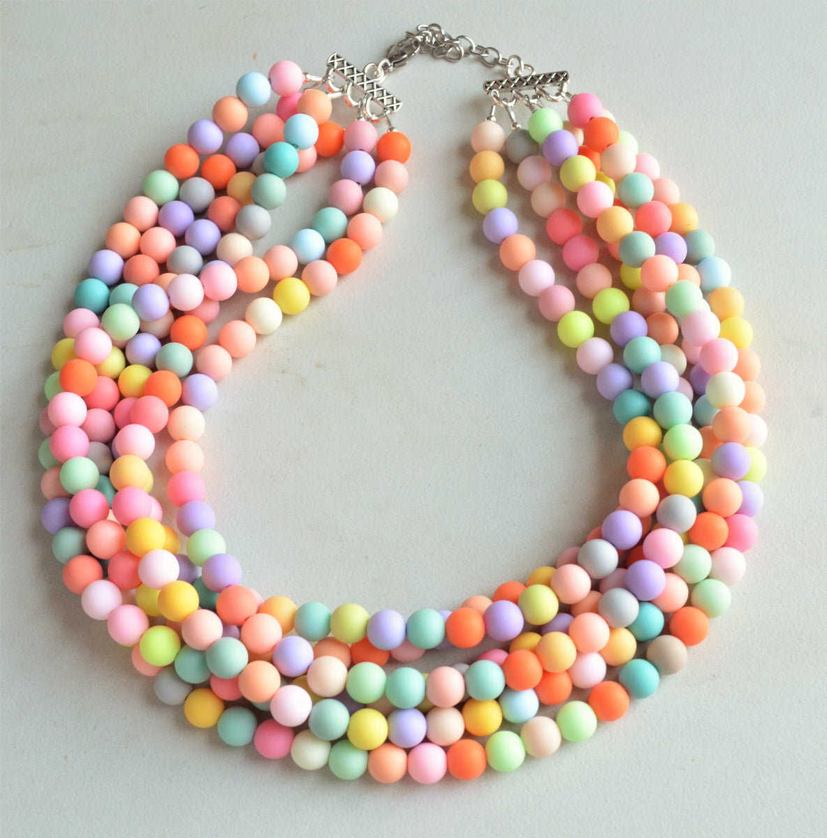 Mama Beaded Necklace Multi Rubber Disk