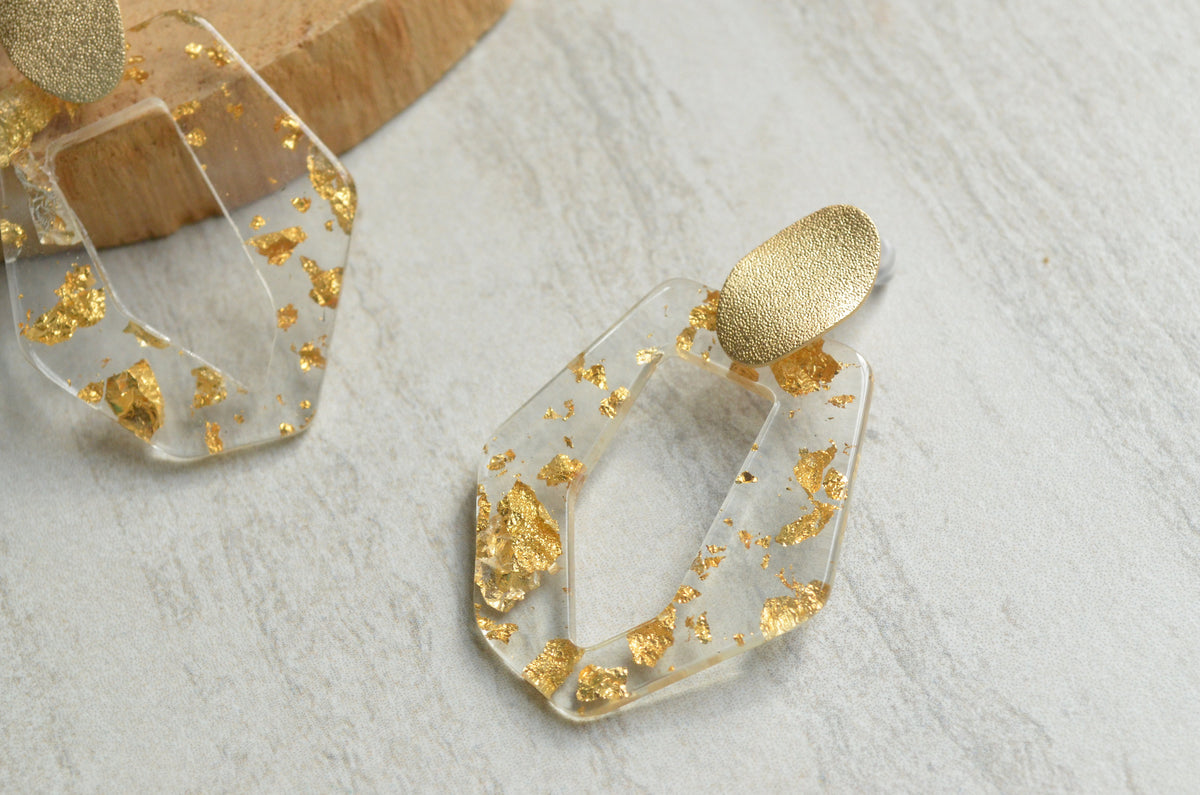 Big Earrings, Long 2024 Earrings, Big Statement Brass Resin Earrings, Beige Earrings, Big Jewellery