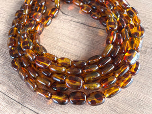 Tortoise Shell Lucite Acrylic Beaded Chunky Multi Strand Statement Necklace - Lauren