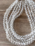 Clear Faceted Beaded Acrylic Multi Strand Chunky Statement Necklace - Evelyn