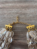 Clear Gold Lucite Acrylic Chunky Multi Strand Statement Necklace - Lauren