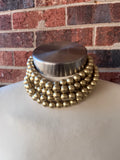 Gold Choker Matte Big Beaded Acrylic Chunky Multi Strand Statement Necklace - Alana