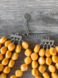 Yellow Lucite Acrylic Beaded Chunky Multi Strand Statement Necklace - Julianna