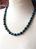 Outer Banks TV Show Pope Wood Turquoise Lava Rock Mens Beaded Surfer Necklace - Rocky