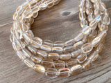 Clear Gold Lucite Acrylic Chunky Multi Strand Statement Necklace - Lauren