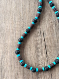 Outer Banks TV Show Pope Wood Turquoise Lava Rock Mens Beaded Surfer Necklace - Rocky