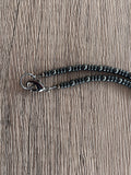 Mens Gray Beaded Hematite Long Short Thin Stone Necklace - Everett