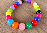 Multi Color Choker Acrylic Beaded Short Lucite Statement Necklace - Betty