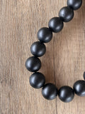 Black Matte Choker Acrylic Beaded Short Lucite Statement Necklace - Betty