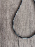 Mens Black Gray Hematite Magnesite Beaded Long Choker Necklace - Wyatt