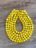 Yellow Beaded Wood Chunky Multi Strand Statement Necklace - Charlotte