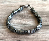 Mens Gray Hematite Bead Stone Bracelet Mens Jewelry - Dylan