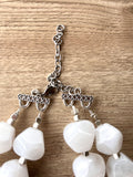 White Lucite Beaded Chunky Multi Strand Statement Necklace - Ashley